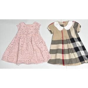 Lot of 2 Dresses Joe Fresh Lace Overlay Fit &Flare & Tomodel Plaid Dress Girls 4
